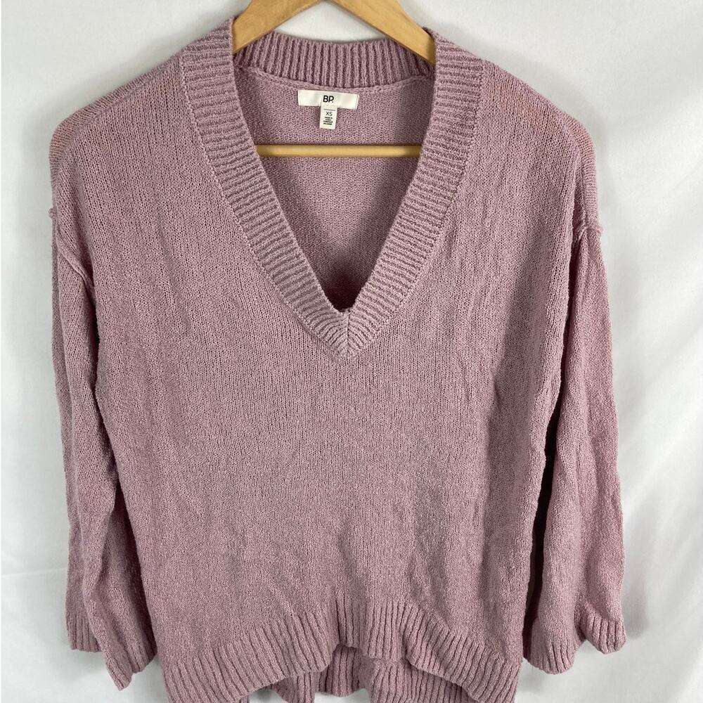BP Knit V Neck Oversize Sweater Size XS - Purple